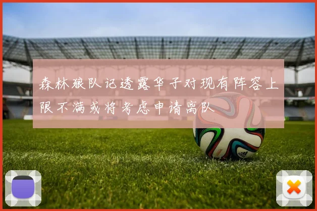 森林狼队记透露华子对现有阵容上限不满或将考虑申请离队